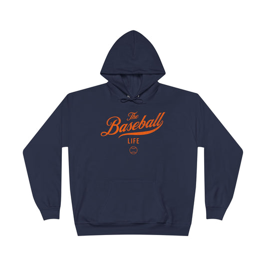 The Baseball Life Hoodie w/Grommets_Orange Print