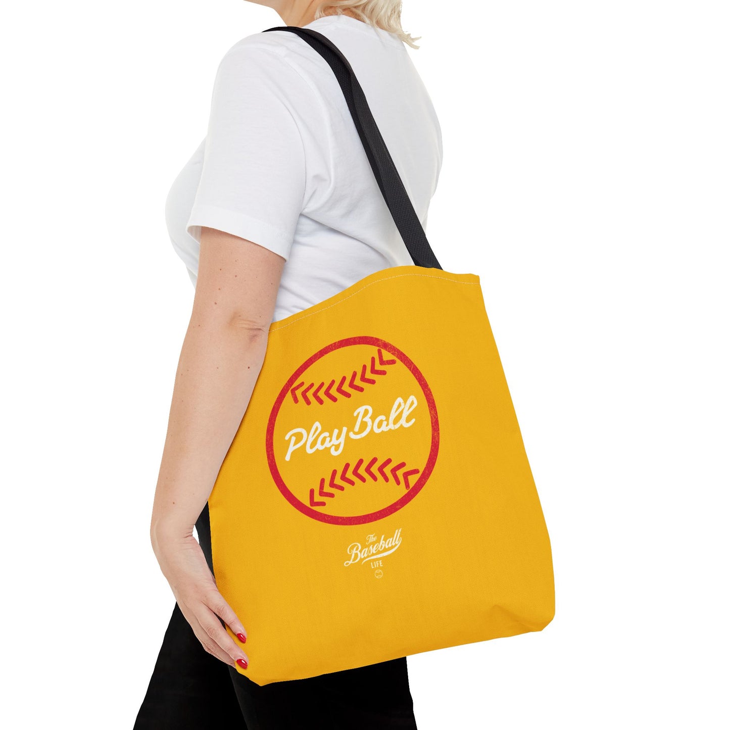 Baseball Icon Play Ball Tote Bag_Yellow Gold