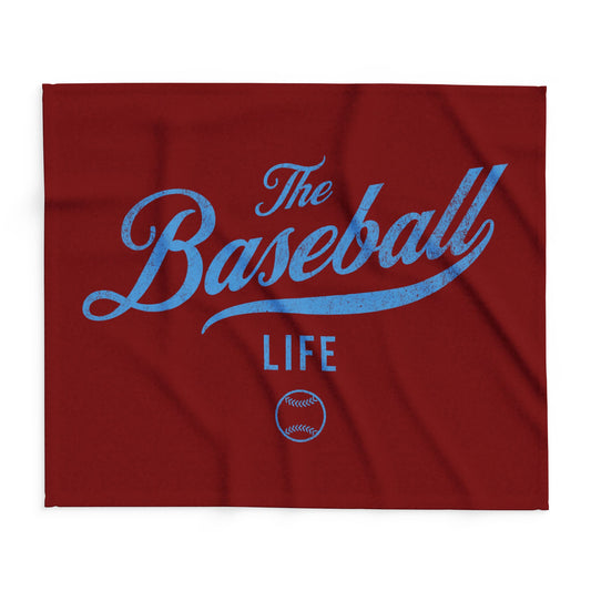 Fleece Blanket_Maroon w Carolina Blue Print