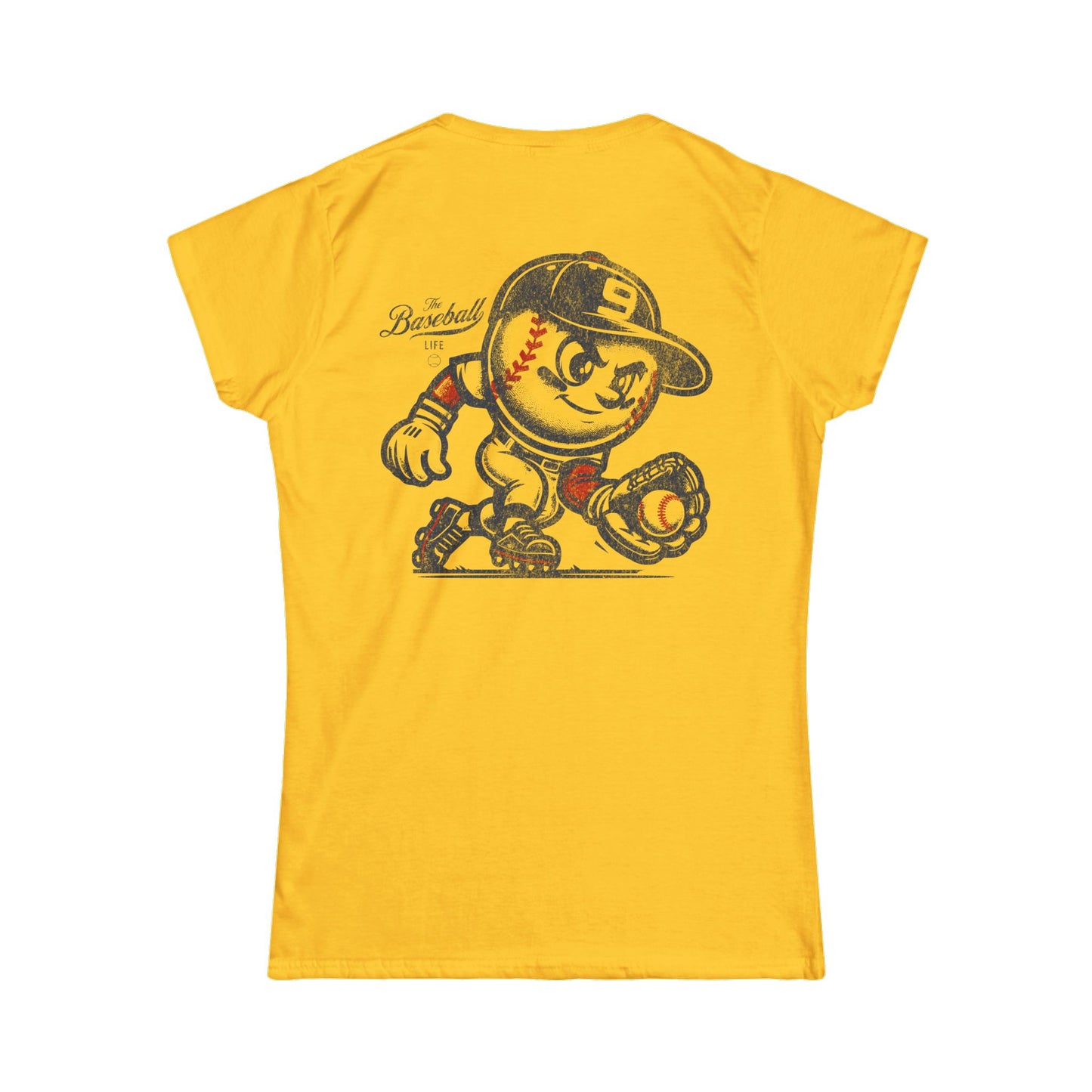 Women's Mr. Baseball Mascot Fielding T-Shirt