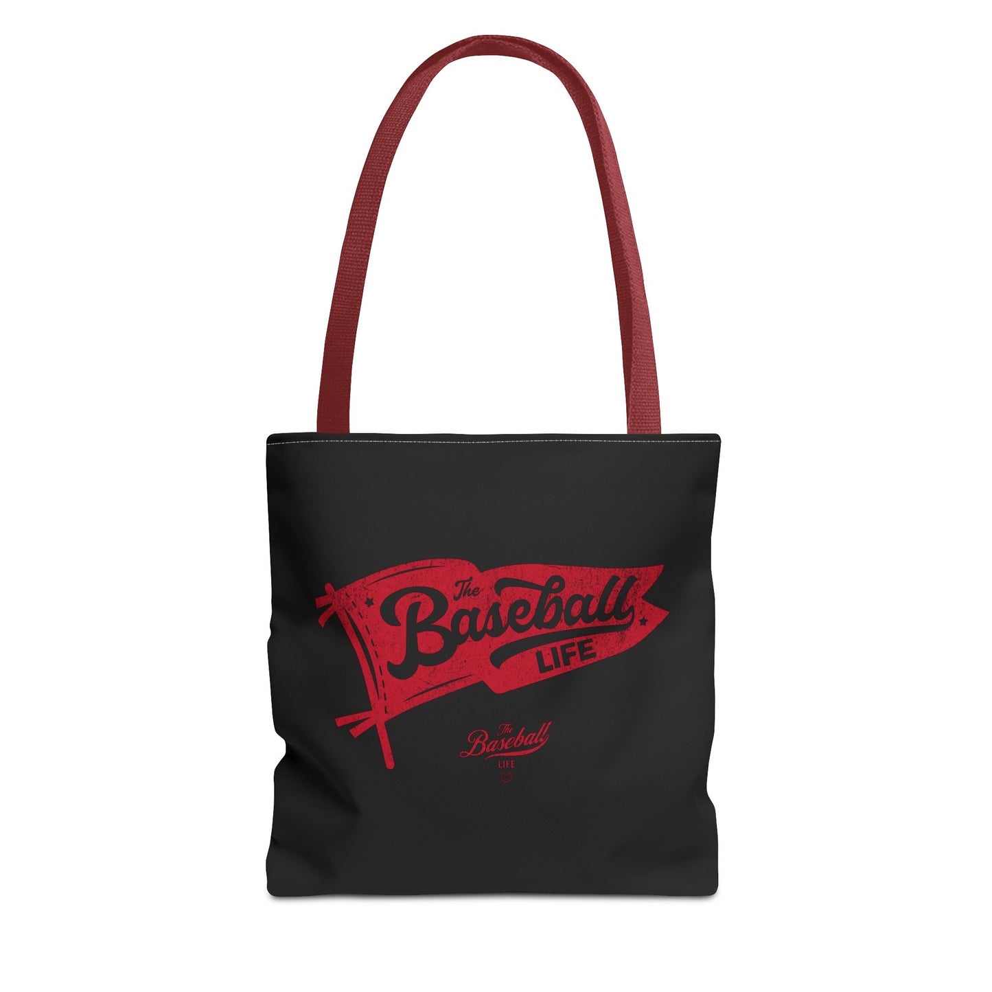 Vintage Pennant Tote Bag_Red Print on Black