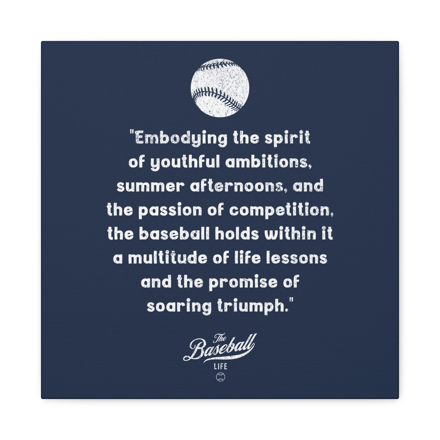 The Baseball Life "Verse" Wall Art Canvas_Navy