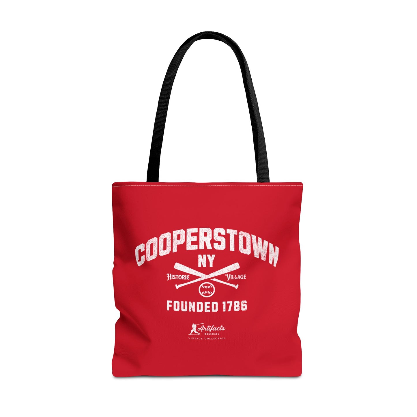Cooperstown, NY Tote Bag_Red w White Print