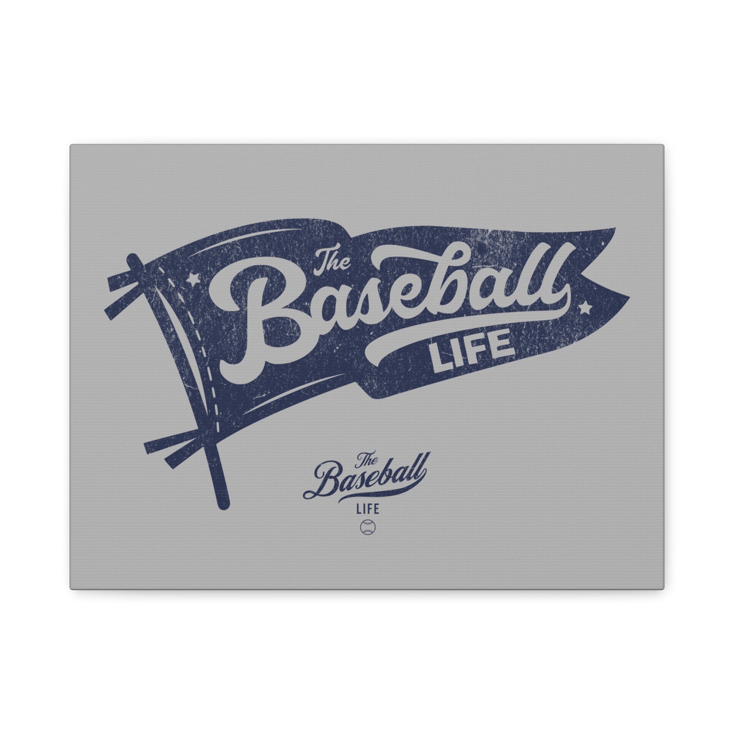 Classic Pennant Wall Art Canvas_Navy Print on Gray