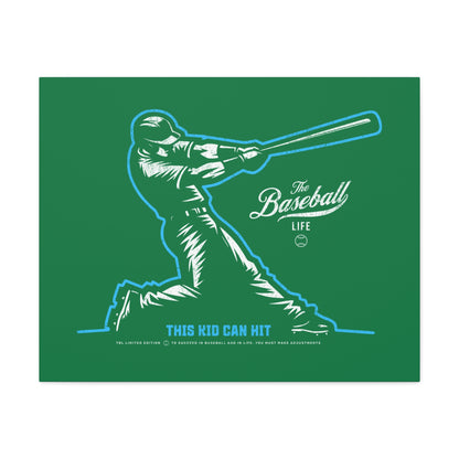 This Kid Can Hit Wall Art Canvas_Green