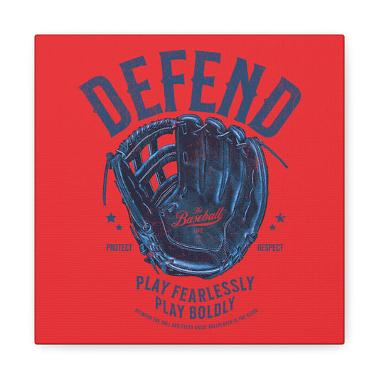 Defend Glove Wall Art Canvas_Red