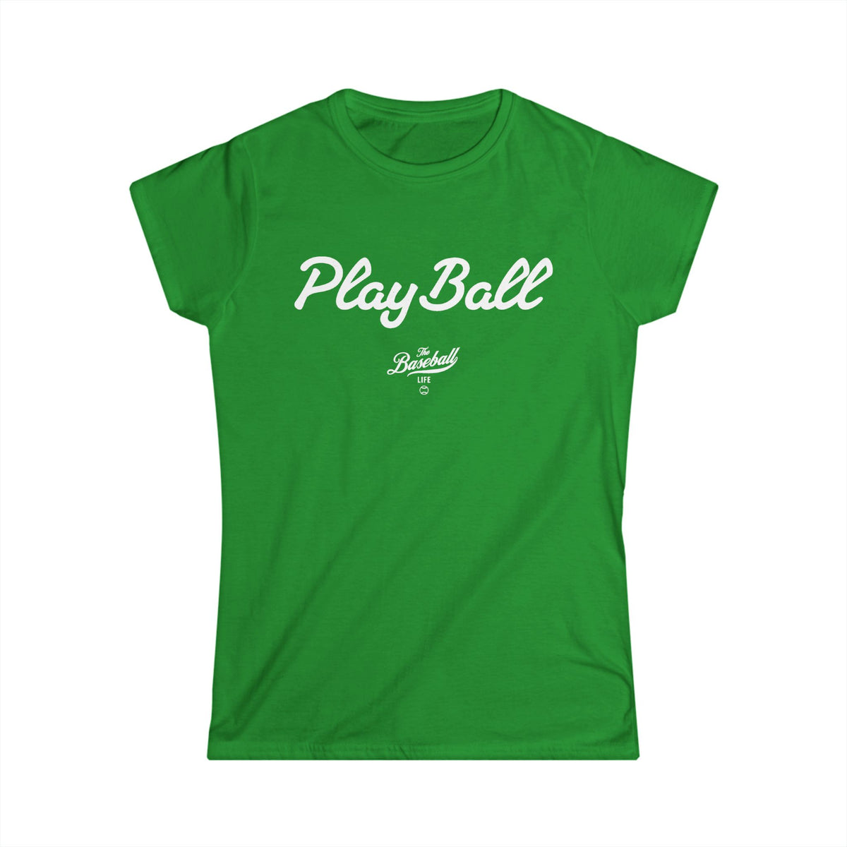 Play Ball Women's Baseball T-Shirt - White Print