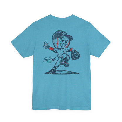Mr. Baseball Mascot Pitching T-Shirt