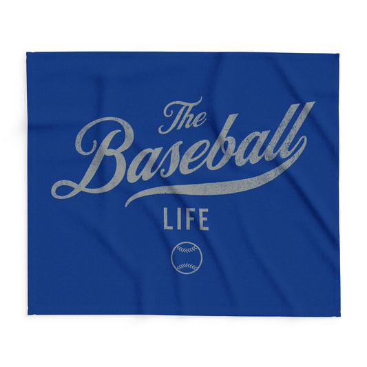 Fleece Blanket_Royal Blue w Silver Gray Print