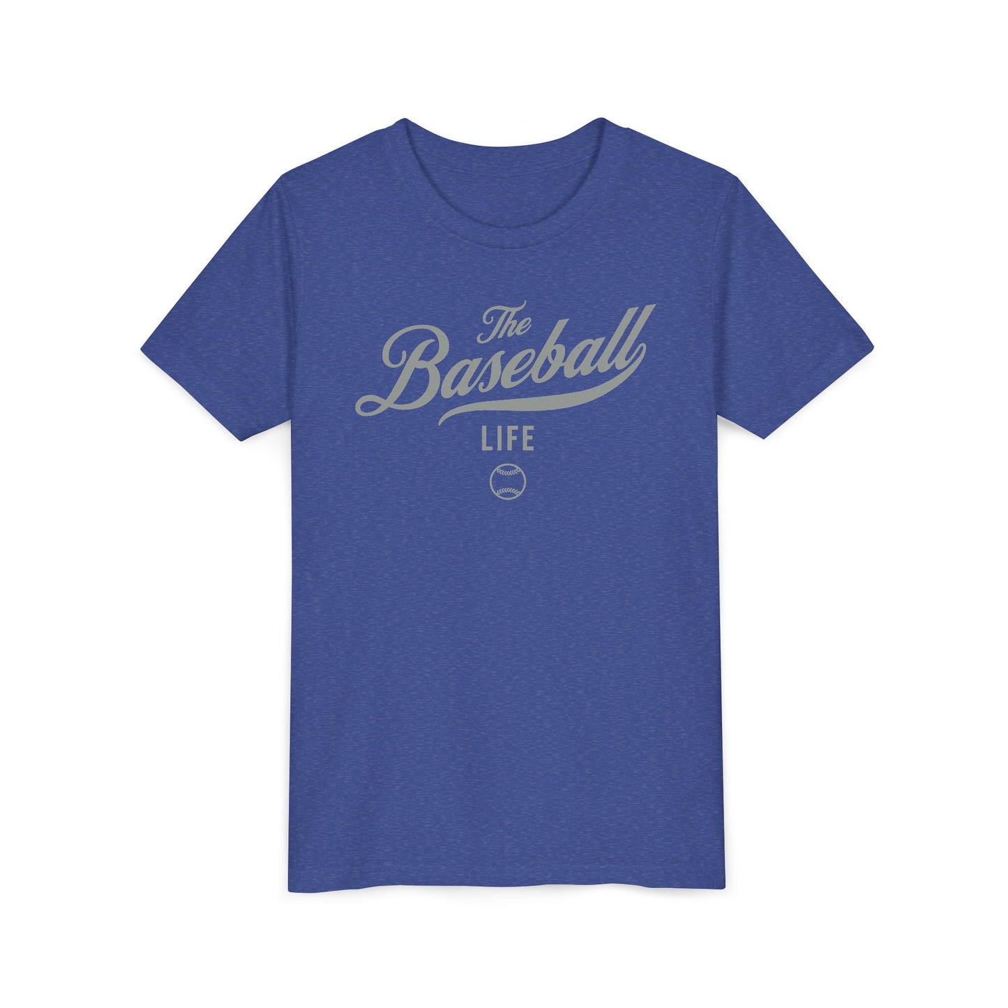 Youth The Baseball Life Classic Script T-Shirt_Silver Gray Print