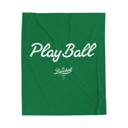 Velveteen Plush Blanket_Play Ball_Green