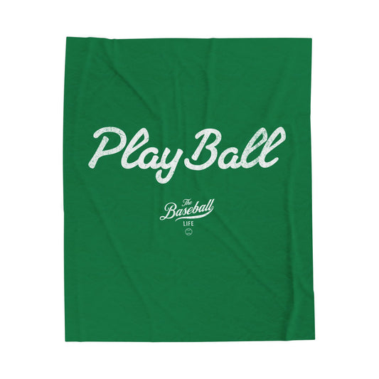 Velveteen Plush Blanket_Play Ball_Green