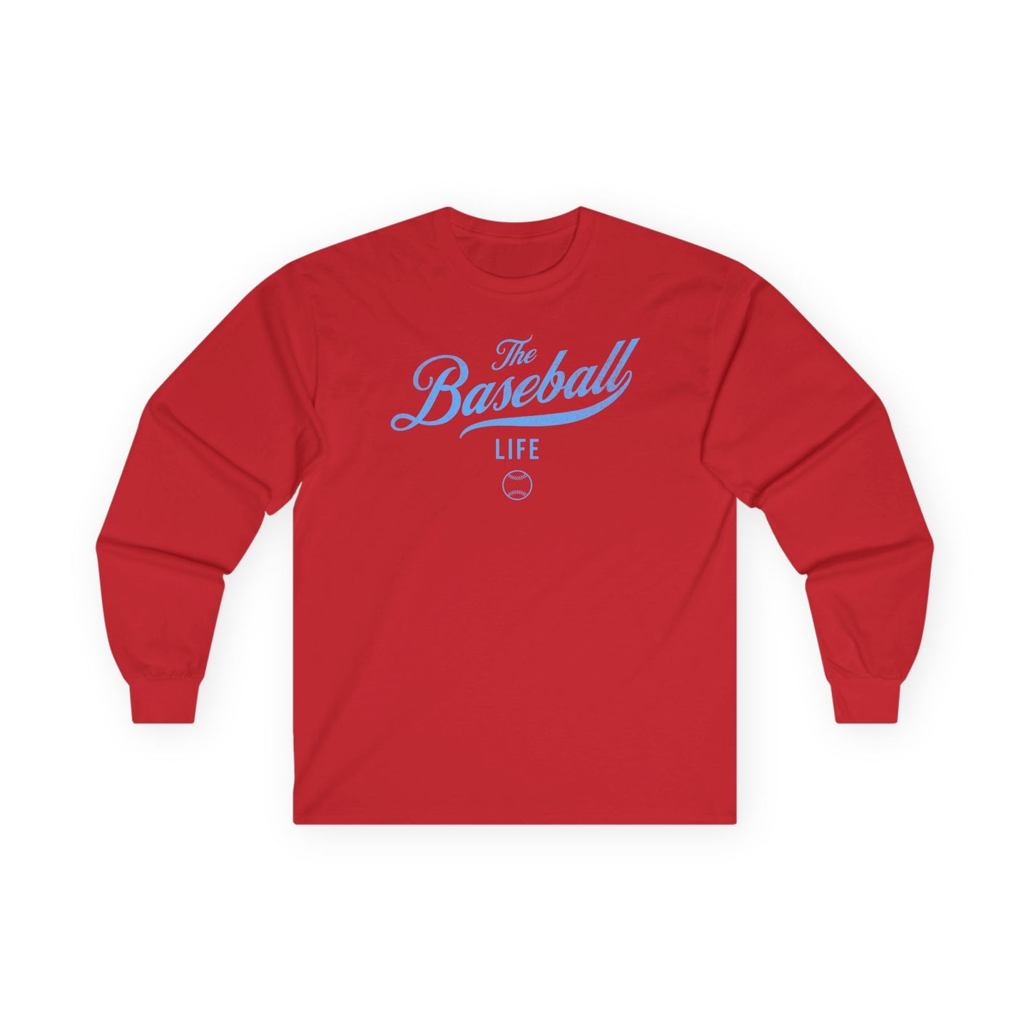 The Baseball Life Long Sleeve T-Shirt_Carolina Blue Print