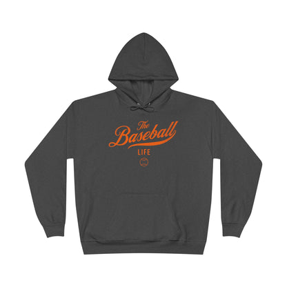 The Baseball Life Hoodie w/Grommets_Orange Print