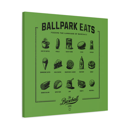 Ballpark Eats_Feeding the Language of Baseball Wall Art Canvas_Grass Green
