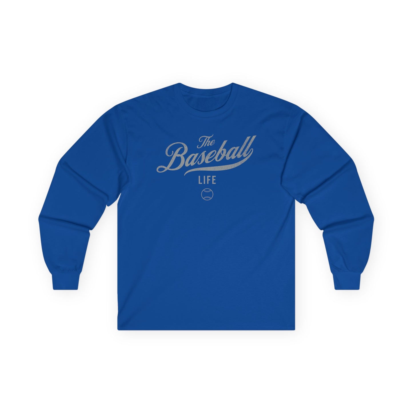 The Baseball Life Long Sleeve T-Shirt_Silver Gray Print