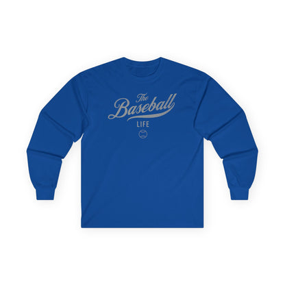 The Baseball Life Long Sleeve T-Shirt_Silver Gray Print