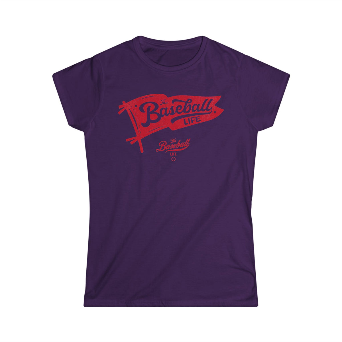 Vintage Baseball Pennant Women's T-Shirt - Red Print