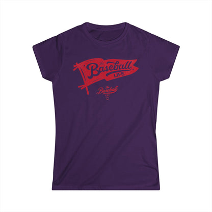 Vintage Baseball Pennant Women's T-Shirt - Red Print