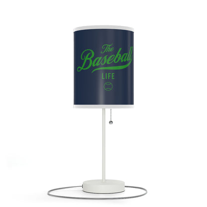 Table Lamp_Navy w Green Print