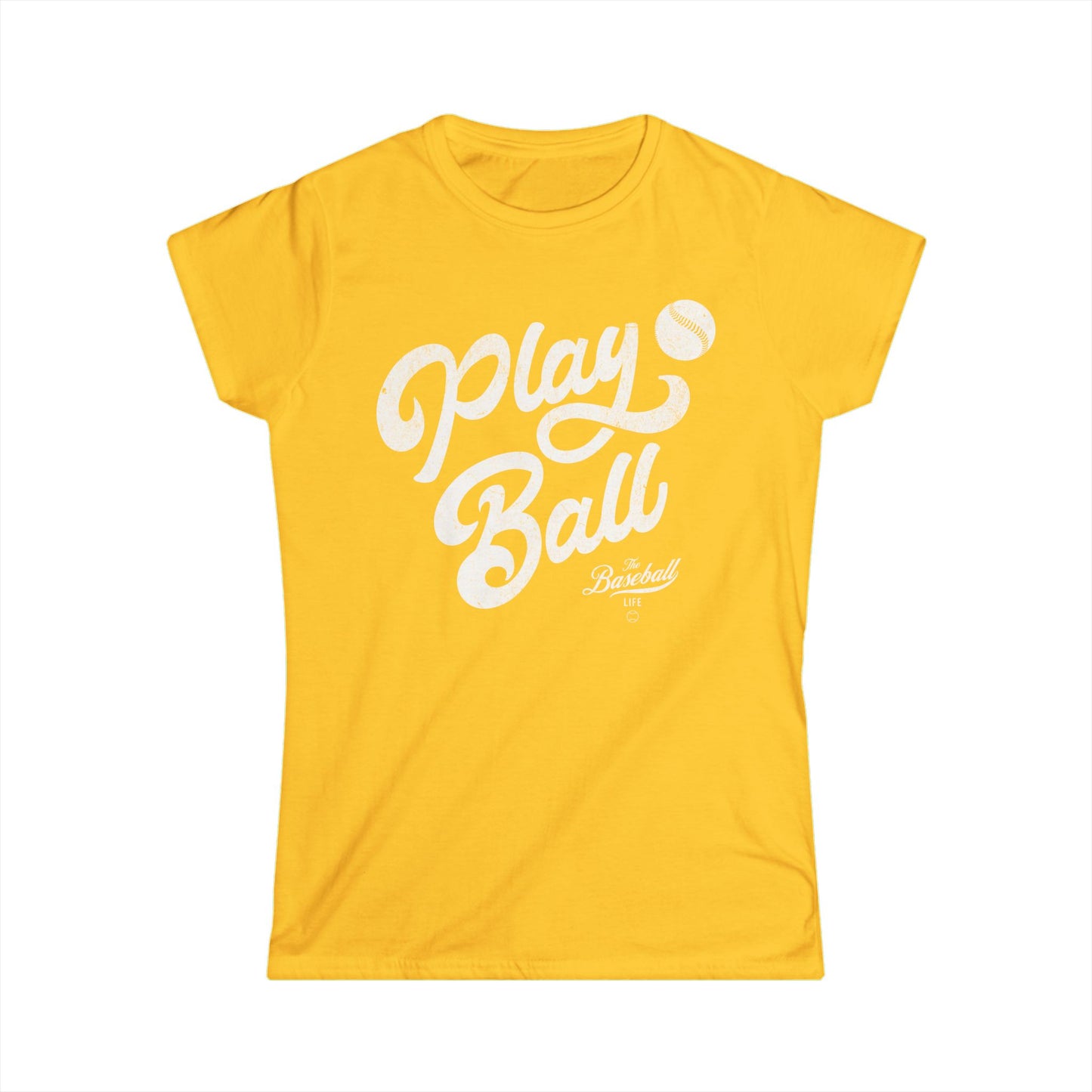Women's Play Ball Script Baseball T-Shirt