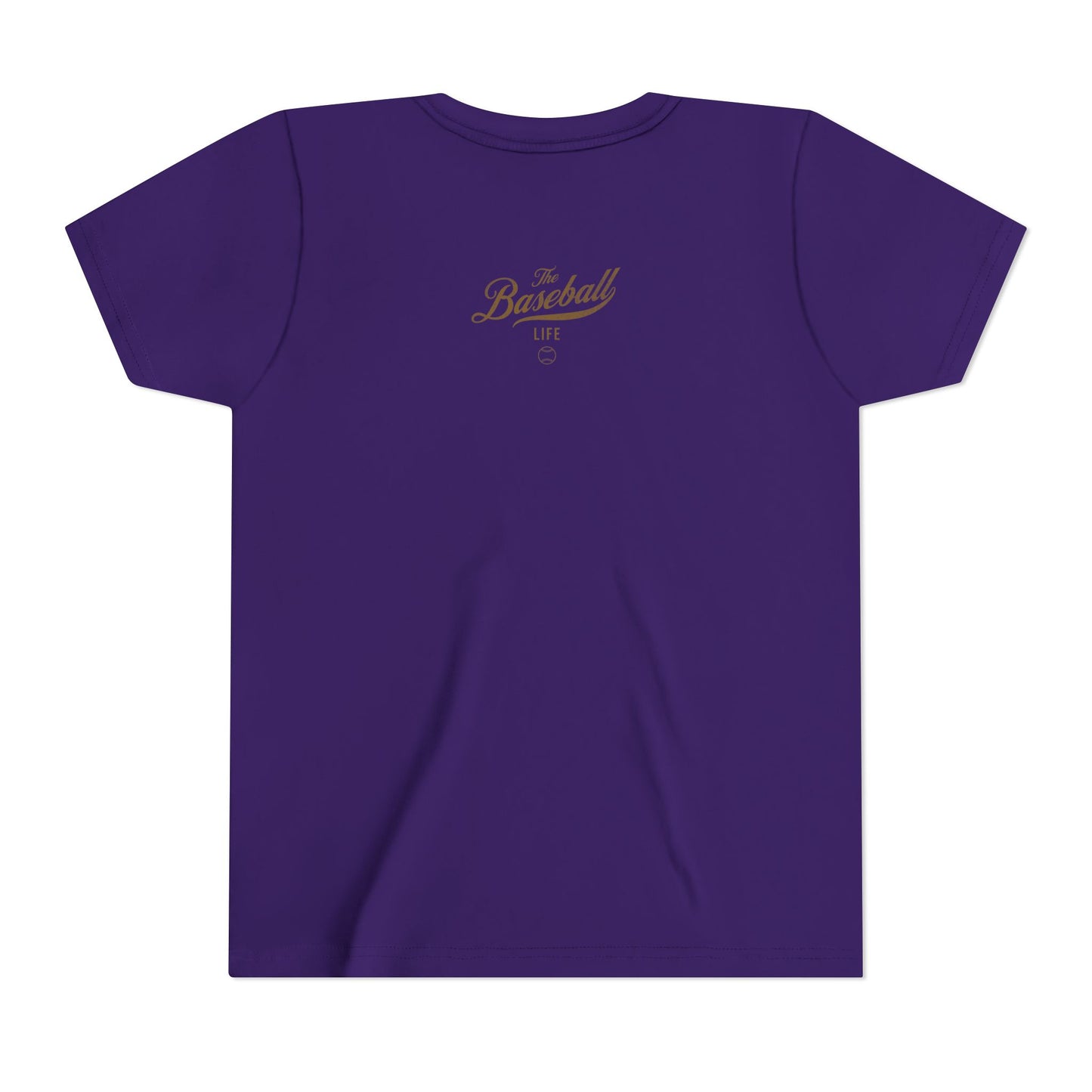 Youth The Baseball Life Classic Script T-Shirt_Old Gold Print
