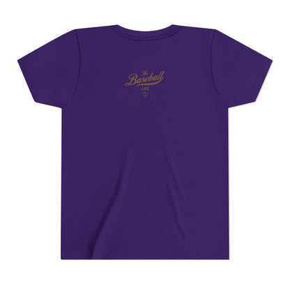 Youth The Baseball Life Classic Script T-Shirt_Old Gold Print