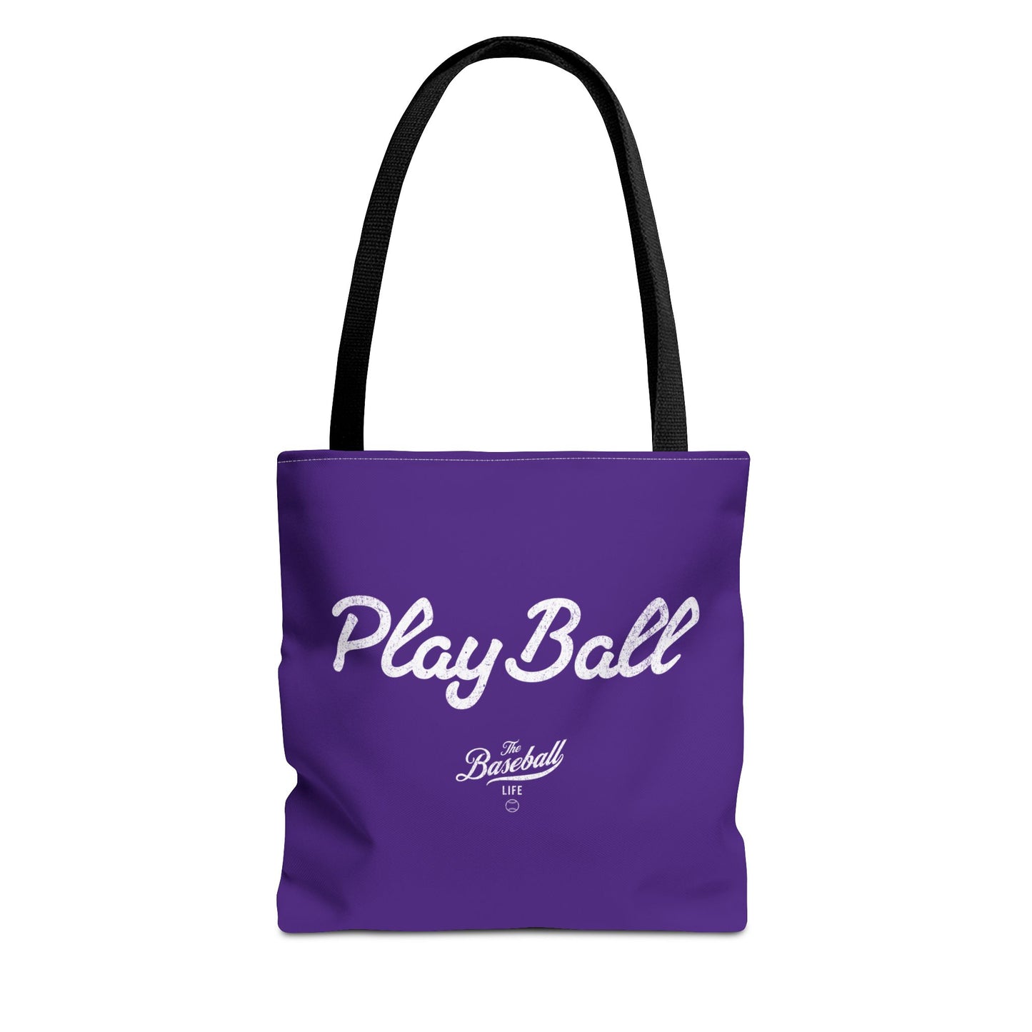 Play Ball Tote Bag_Purple with White Print