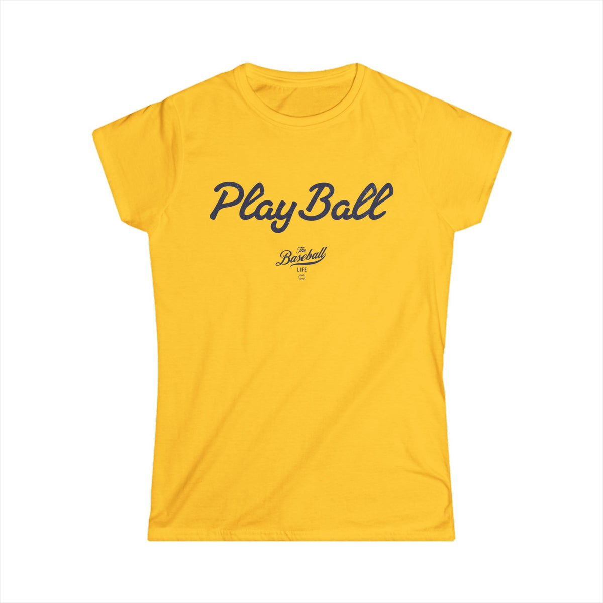 Play Ball Women's Baseball T-Shirt - Navy Print