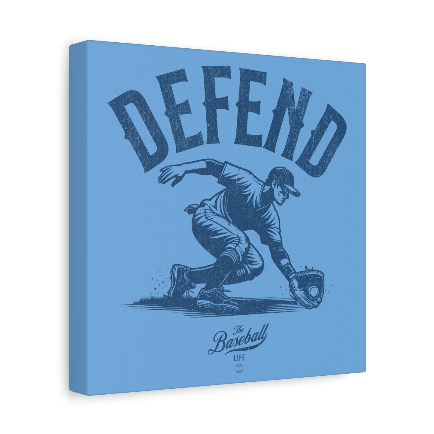 Defend Infielder Wall Art Canvas_Carolina Blue