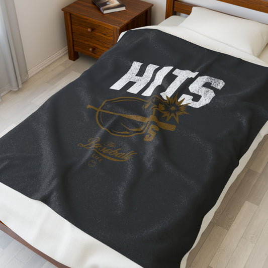 Velveteen Plush Blanket_Hits Bombs_Dark Gunmetal Gray
