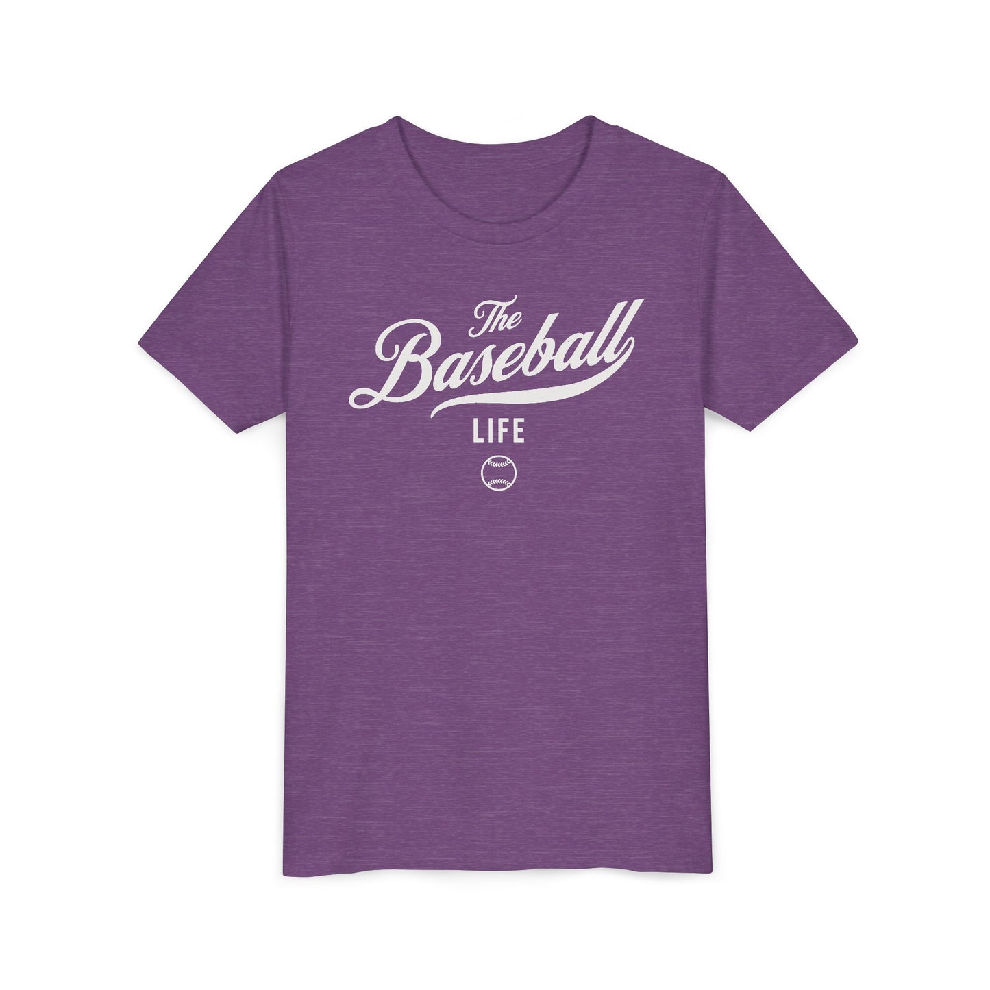 Youth The Baseball Life Classic Script T-Shirt_White Print