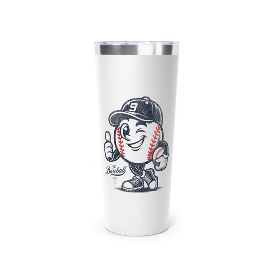 22oz Insulated Travel Tumbler_Mr. Baseball Mascot