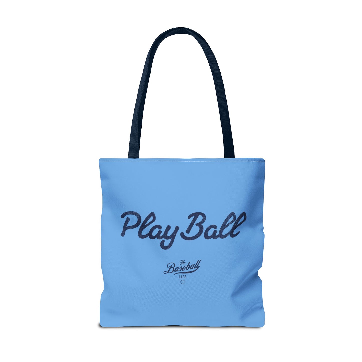 Play Ball Tote Bag_Carolina Blue with Navy Print