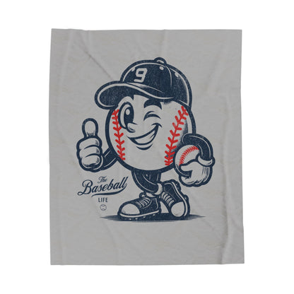 Velveteen Plush Blanket_The Original Mr. Baseball Mascot