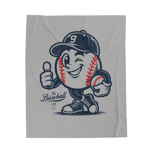 Velveteen Plush Blanket_The Original Mr. Baseball Mascot
