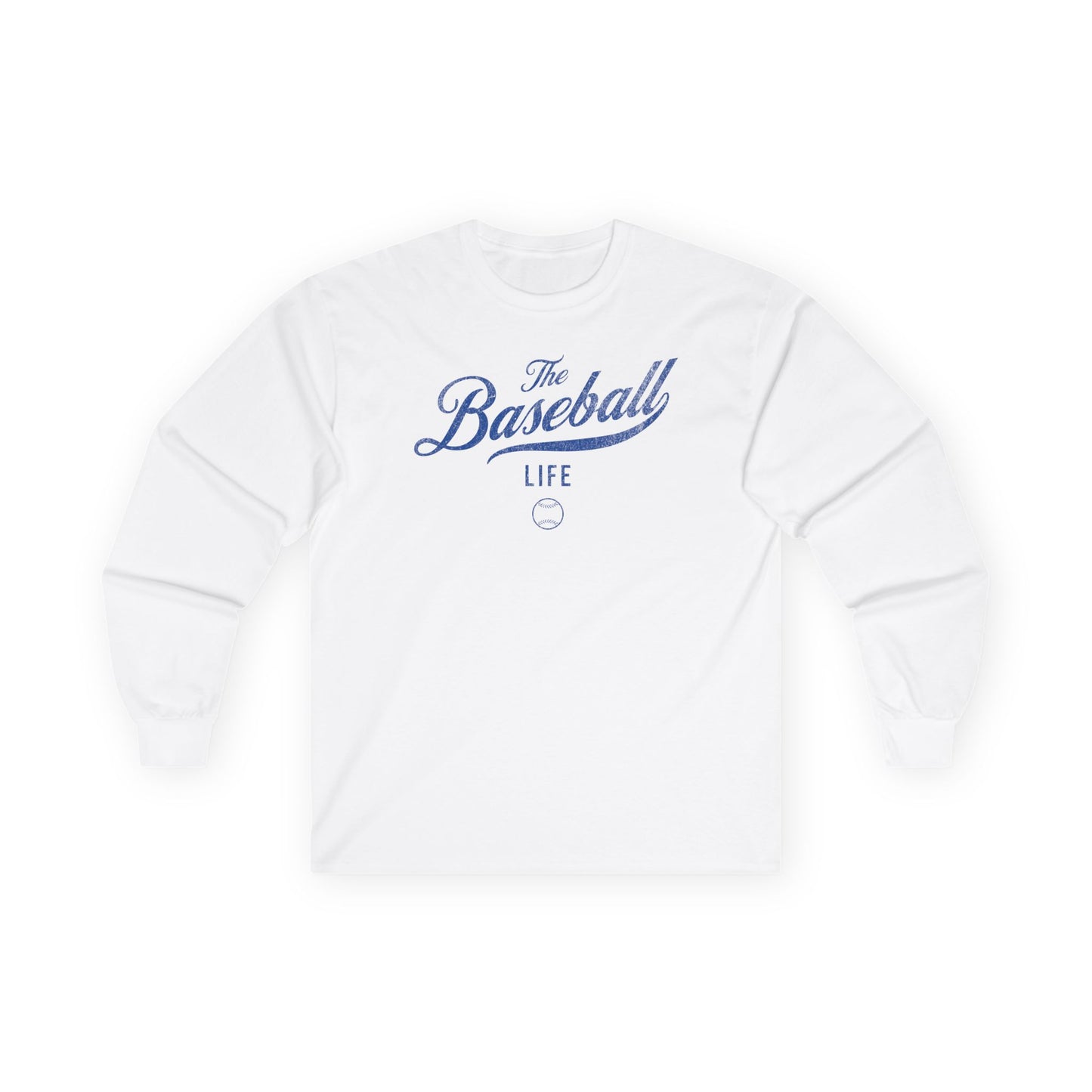 The Baseball Life Long Sleeve T-Shirt_Royal Blue Print