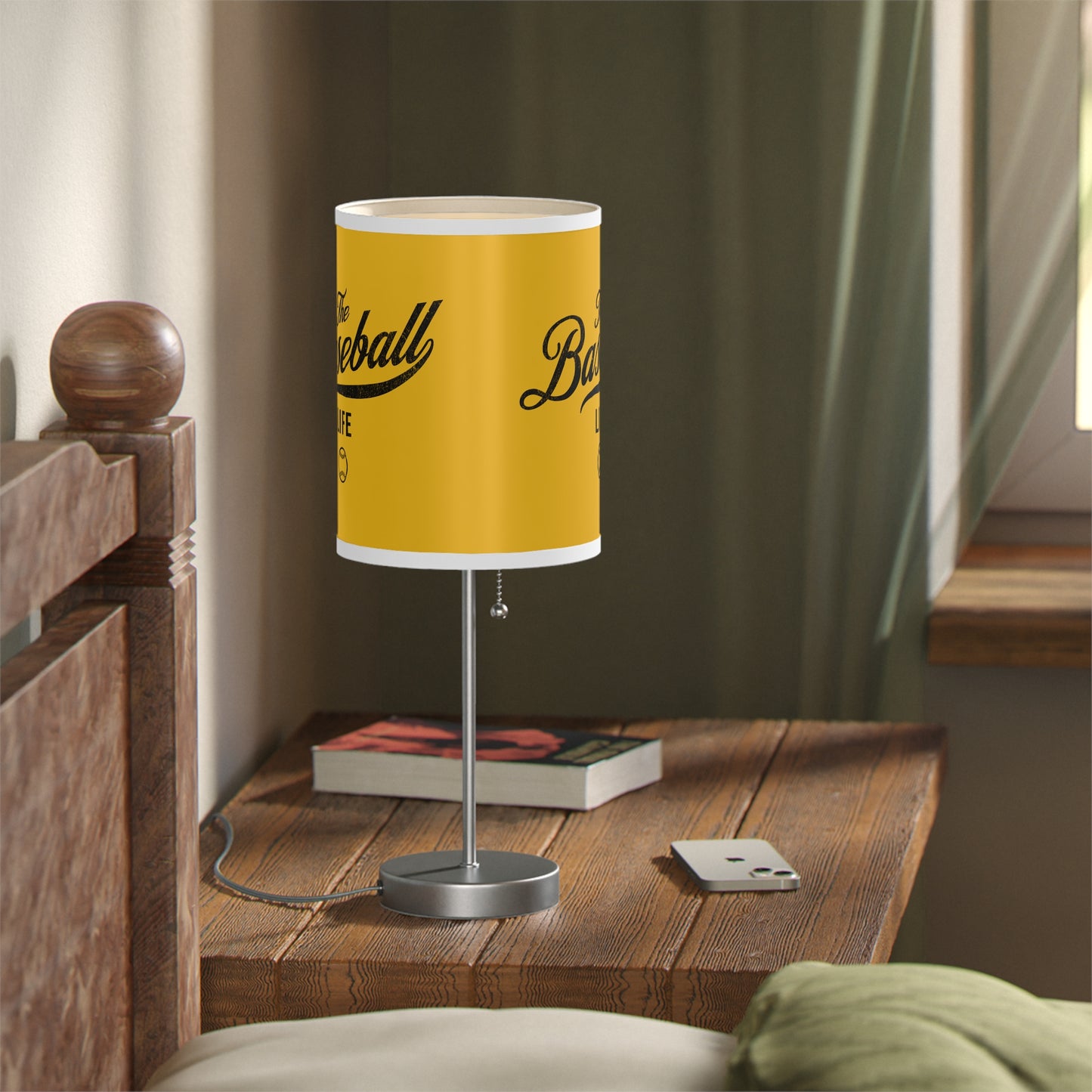 Table Lamp_Yellow w Black Print
