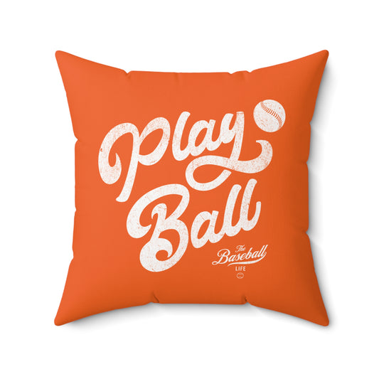 Accent Pillow_Play Ball Script_Orange
