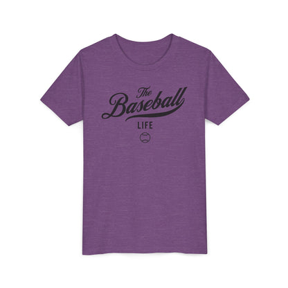 Youth The Baseball Life Classic Script T-Shirt_Black Print