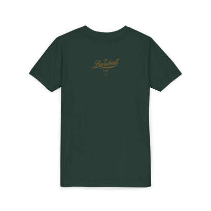 Youth The Baseball Life Classic Script T-Shirt_Old Gold Print
