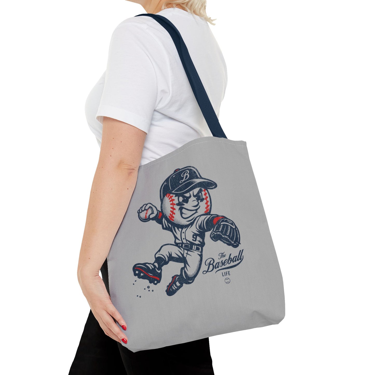 Mr. Baseball Mascot Leaping Throw Tote