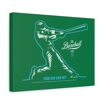 This Kid Can Hit Wall Art Canvas_Green
