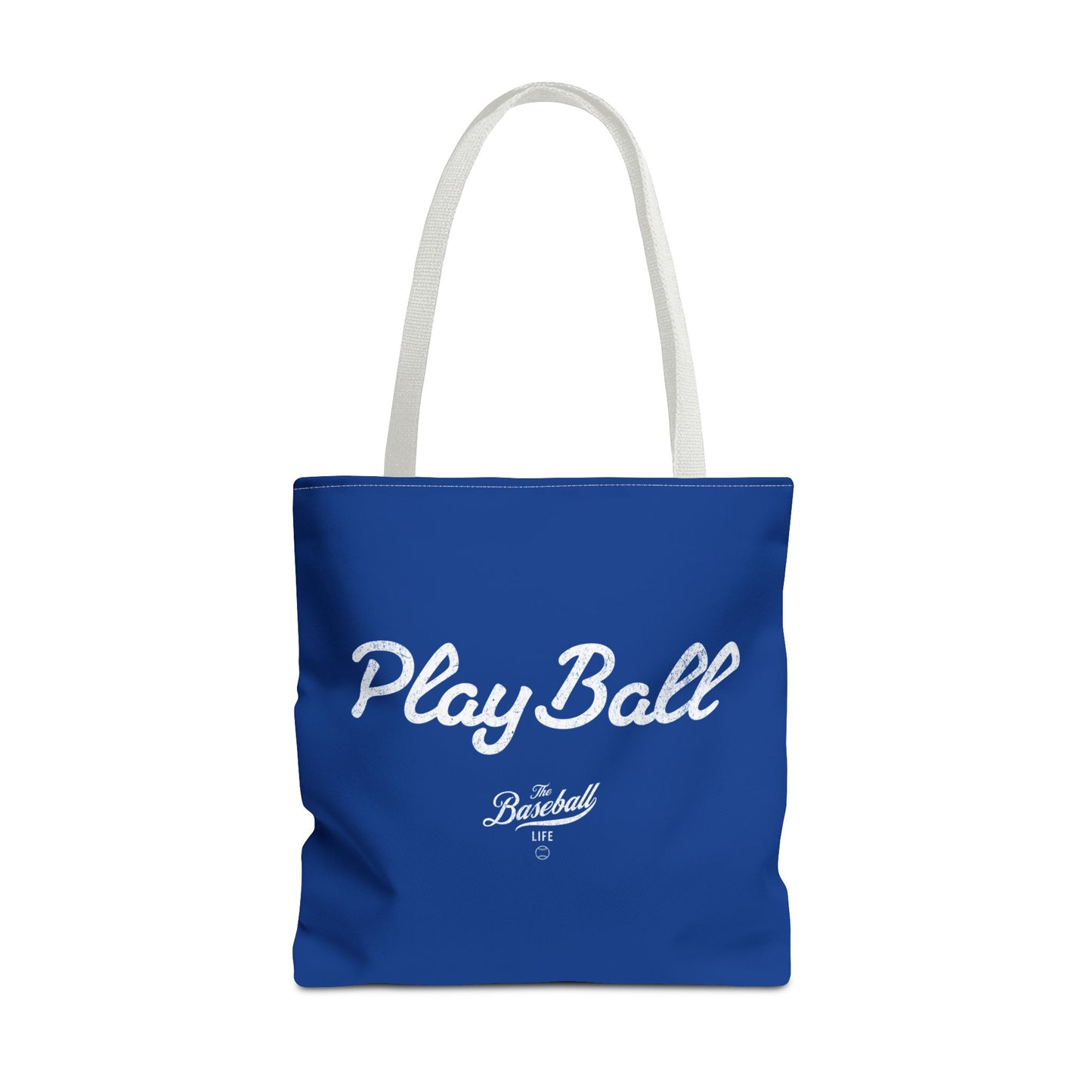 Play Ball Tote Bag_Royal Blue with White Print