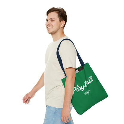 Play Ball Tote Bag_Green with White Print