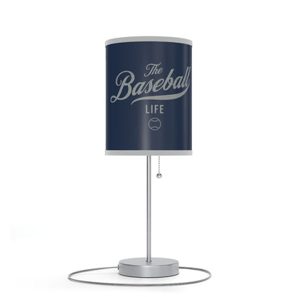 Table Lamp_Navy w Silver Gray Print