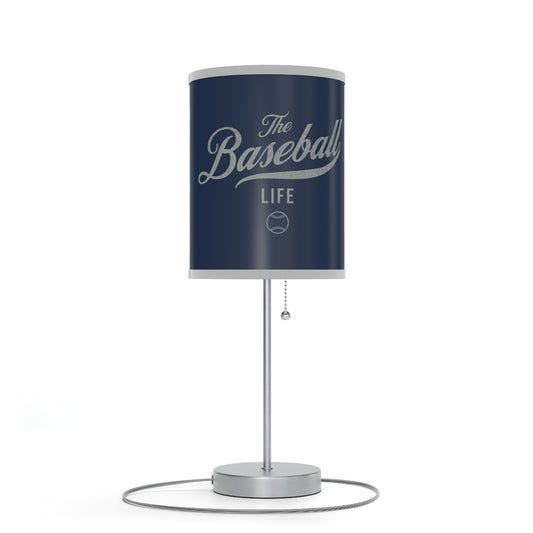 Table Lamp_Navy w Silver Gray Print