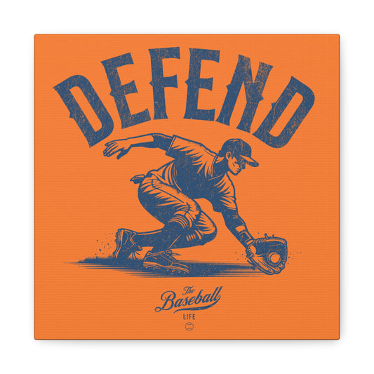 Defend Infielder Wall Art Canvas_Orange