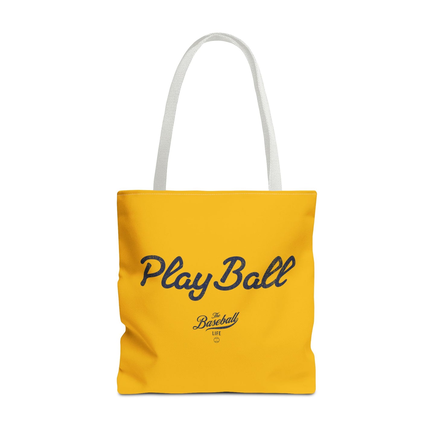 Play Ball Tote Bag_Yellow Gold with Navy Print