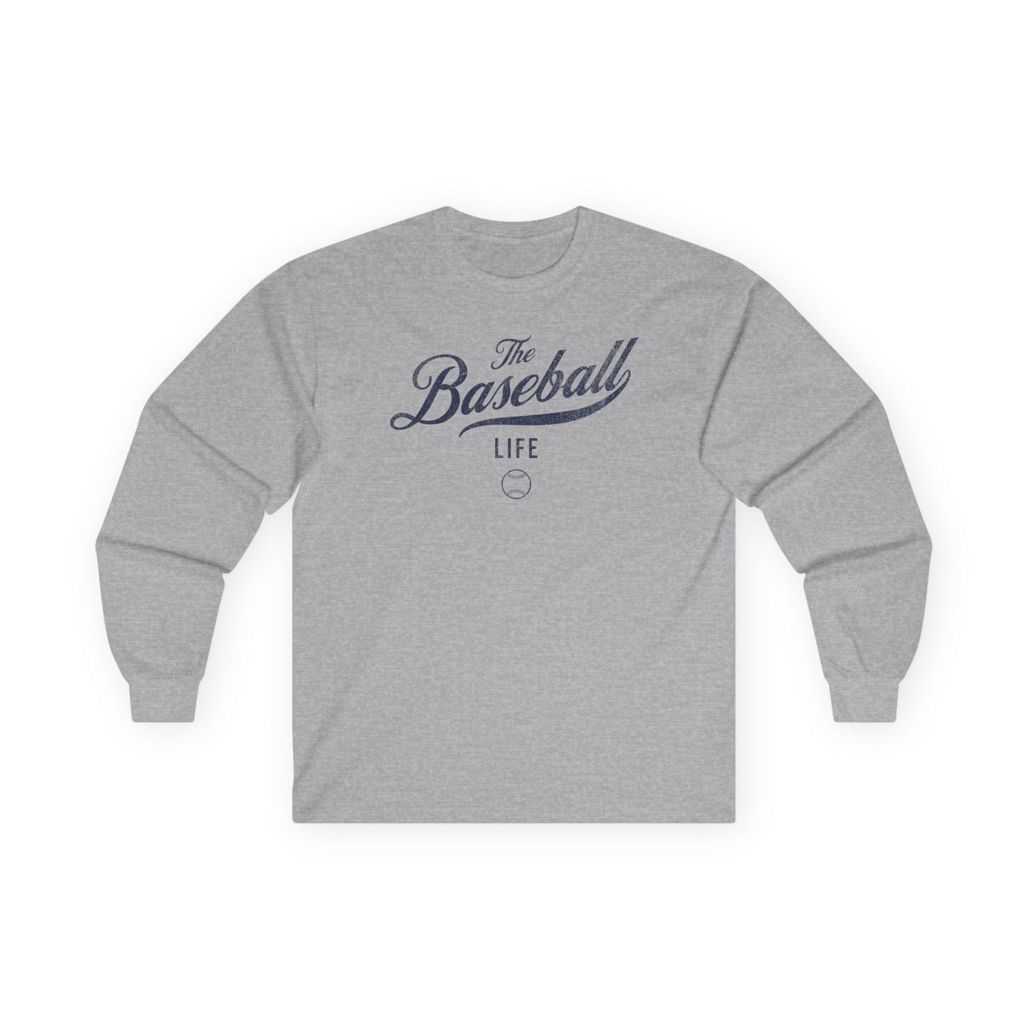 The Baseball Life Long Sleeve T-Shirt_Navy Print